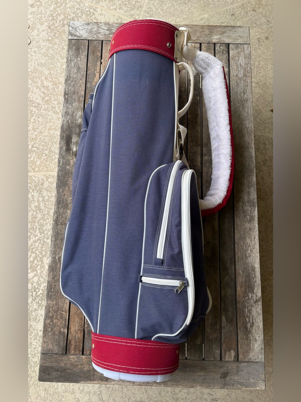 Red White and Blue Vintage Tour Tec Golf Bag with Shoulder Strap Made In USA